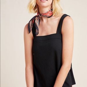 Anthropologie Mischa Structured Black Swing Tank